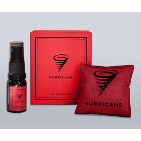 Аромасаше для авто HURRICANE RED з флаконом, 10 мл